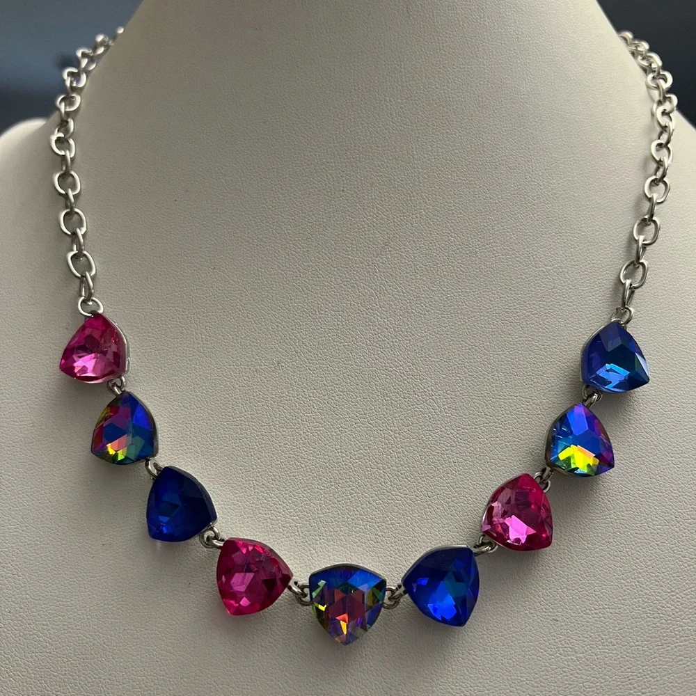 Paparazzi Vibrant Pink and Blue Necklace Set - Picture 2 of 3